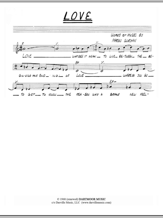 Download Margo Guryan Love Sheet Music and learn how to play Lead Sheet / Fake Book PDF digital score in minutes