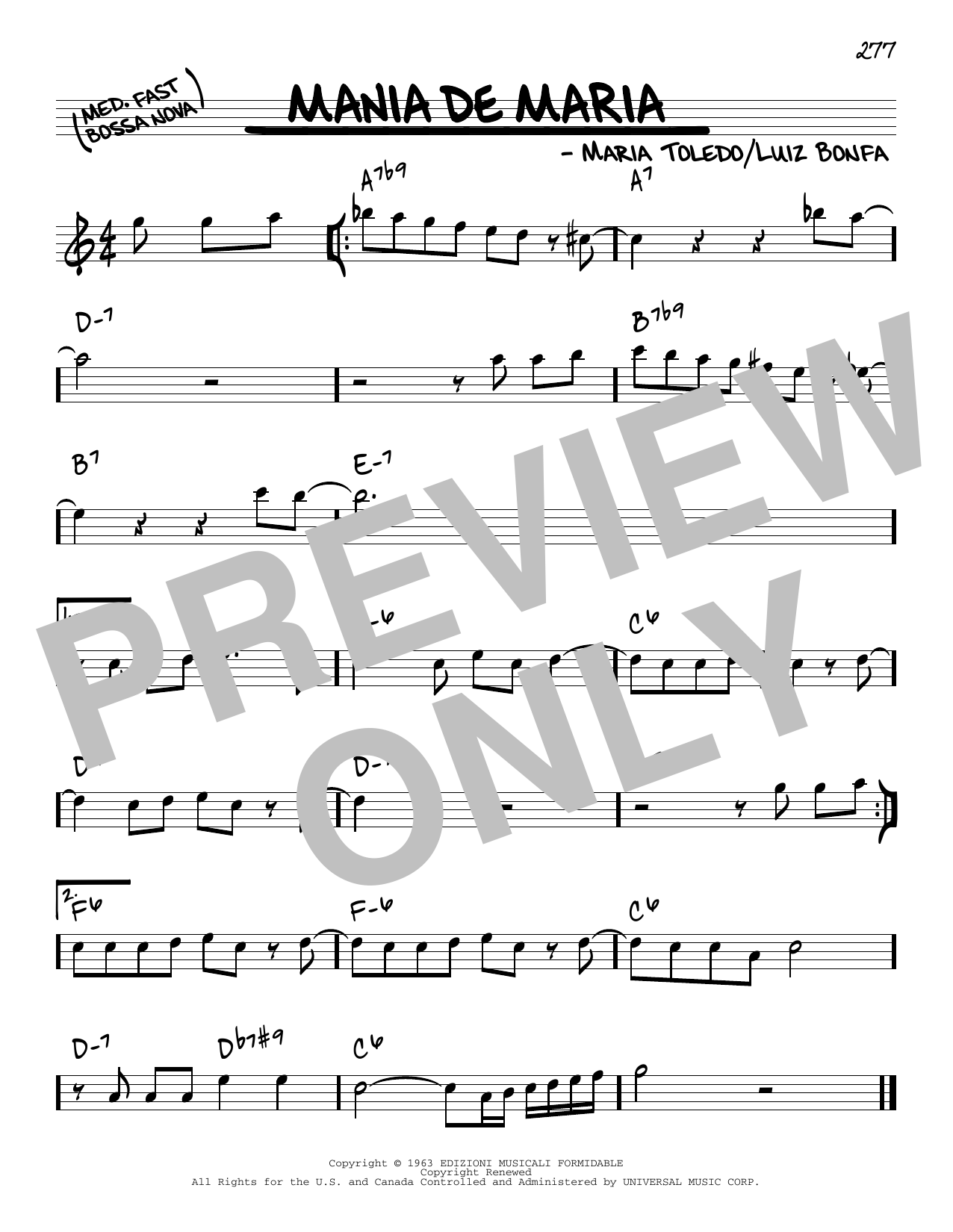 Download Maria Toledo Mania De Maria Sheet Music and learn how to play Real Book – Melody & Chords PDF digital score in minutes