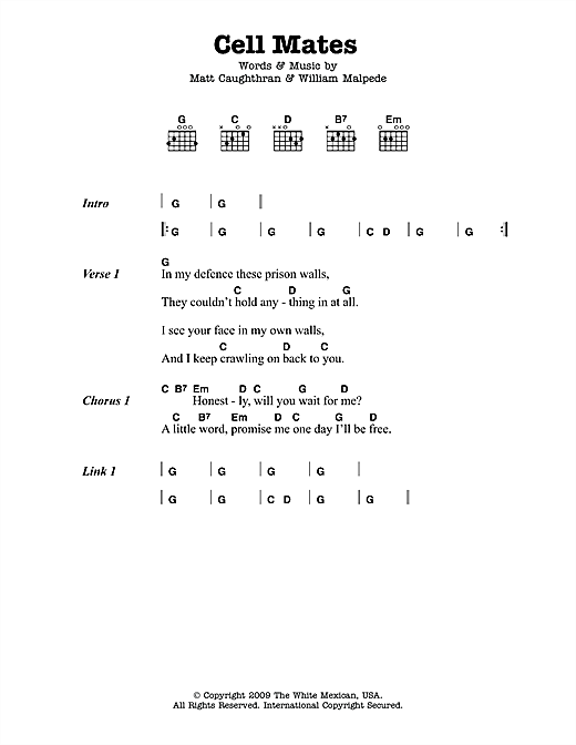 Download Mariachi El Bronx Cell Mates Sheet Music and learn how to play Lyrics & Chords PDF digital score in minutes