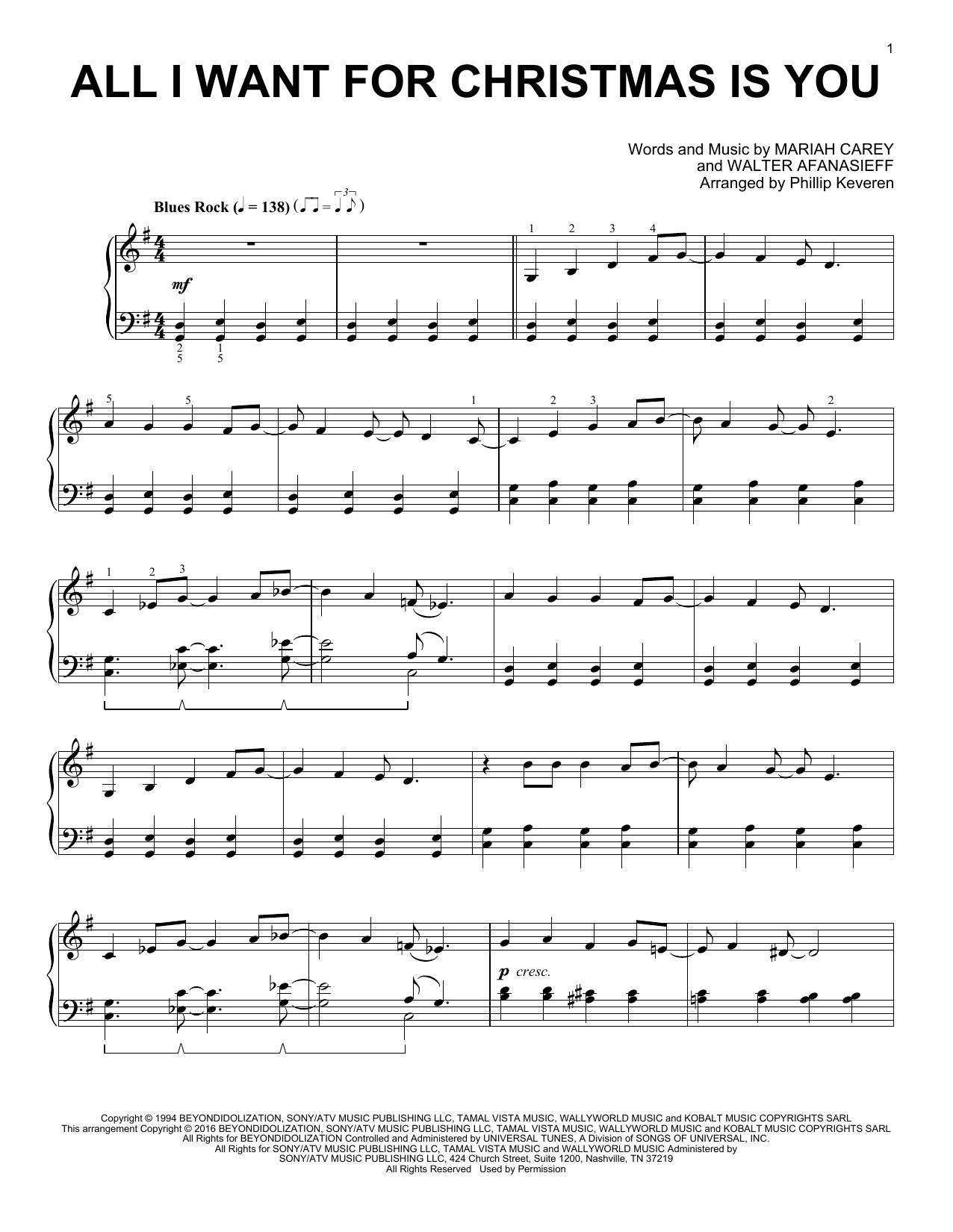 Download Phillip Keveren All I Want For Christmas Is You Sheet Music and learn how to play Piano PDF digital score in minutes