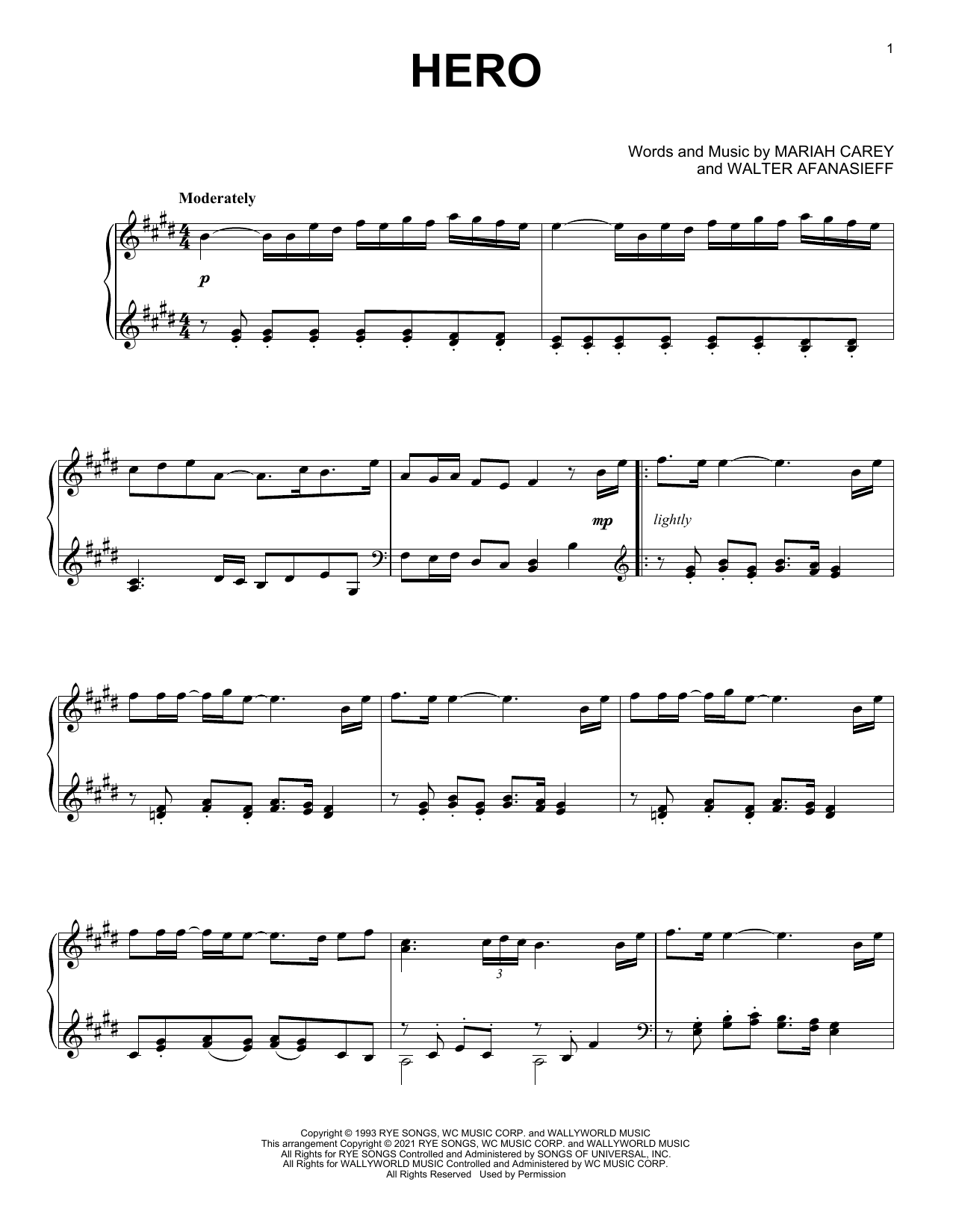 Download Mariah Carey Hero [Classical version] Sheet Music and learn how to play Piano Solo PDF digital score in minutes