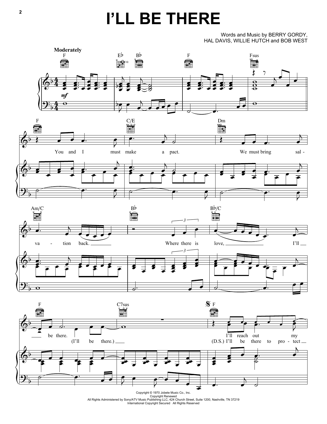 Download Mariah Carey I'll Be There Sheet Music and learn how to play Piano, Vocal & Guitar (Right-Hand Melody) PDF digital score in minutes