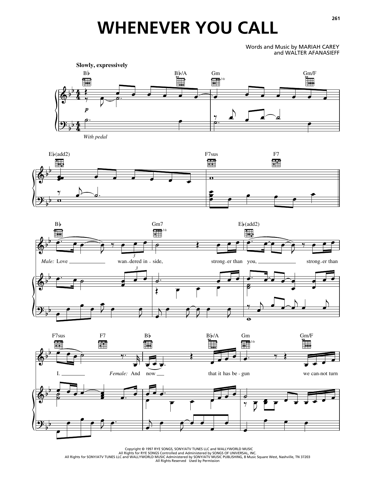 Download Mariah Carey Whenever You Call Sheet Music and learn how to play Piano, Vocal & Guitar Chords (Right-Hand Melody) PDF digital score in minutes