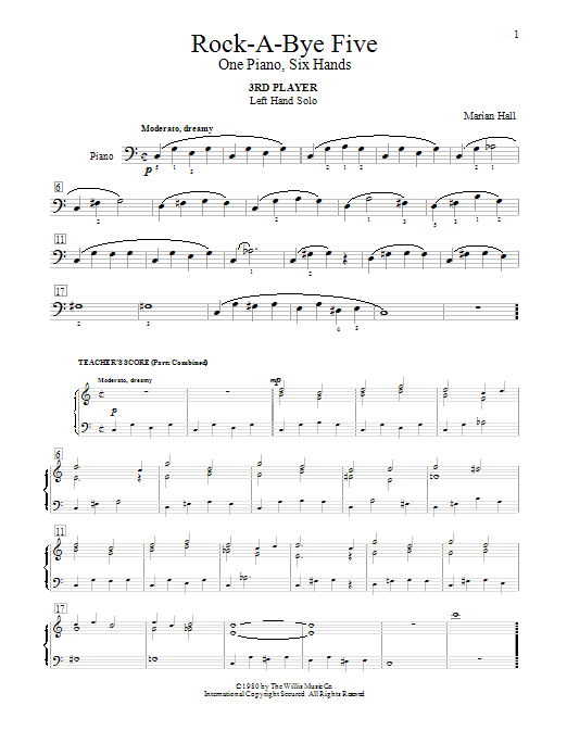 Download Marian Hall Rock-A-Bye Five Sheet Music and learn how to play Piano Duet PDF digital score in minutes