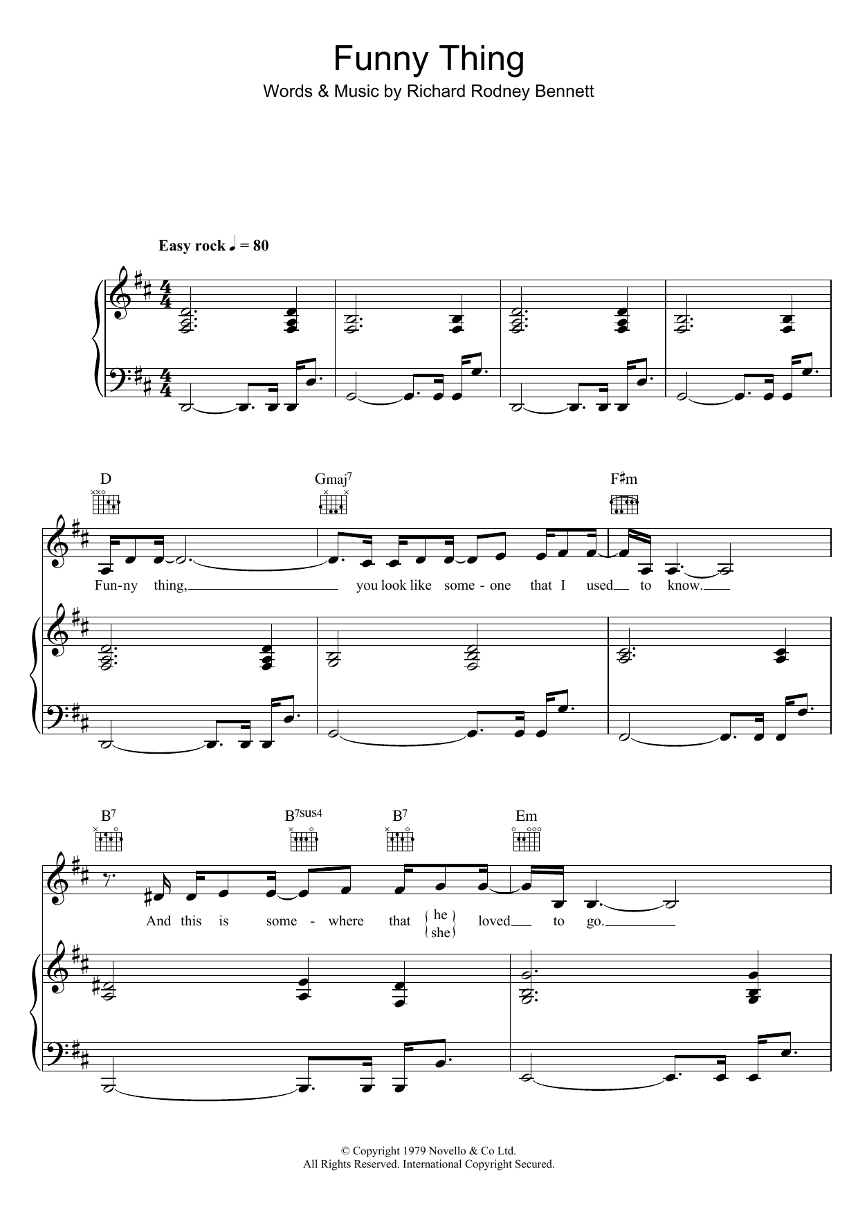 Download Marian Montgomery Funny Thing Sheet Music and learn how to play Piano, Vocal & Guitar PDF digital score in minutes