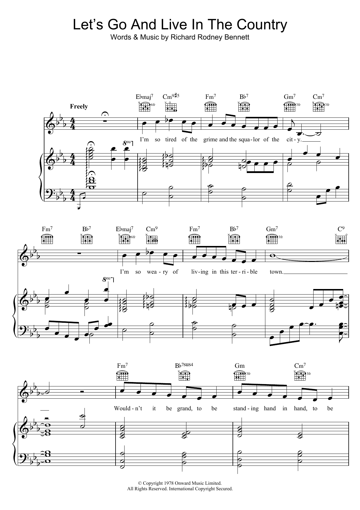 Download Marian Montgomery Let's Go And Live In The Country Sheet Music and learn how to play Piano, Vocal & Guitar PDF digital score in minutes