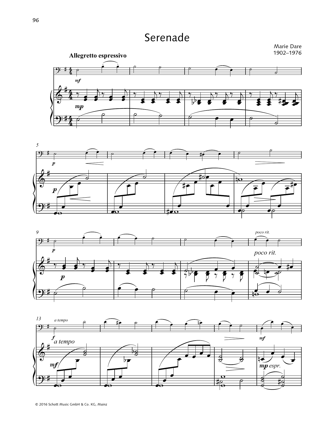 Download Marie Dare Serenade Sheet Music and learn how to play String Solo PDF digital score in minutes