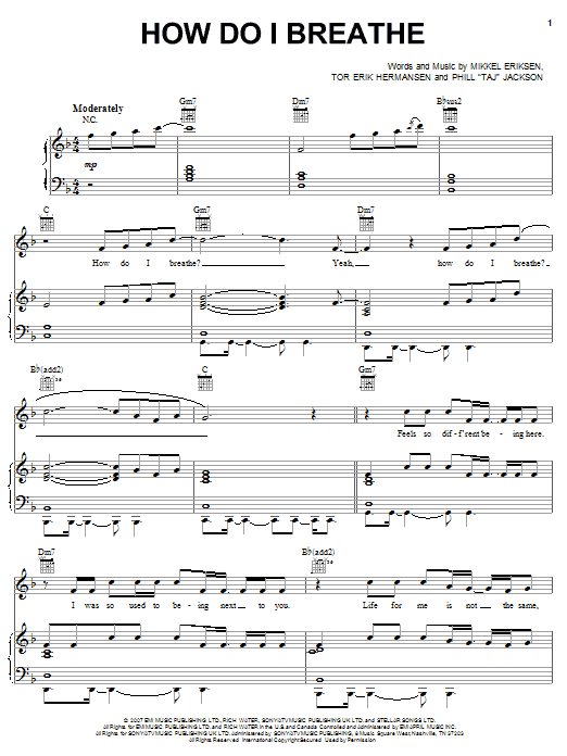Download Mario How Do I Breathe Sheet Music and learn how to play Piano, Vocal & Guitar (Right-Hand Melody) PDF digital score in minutes