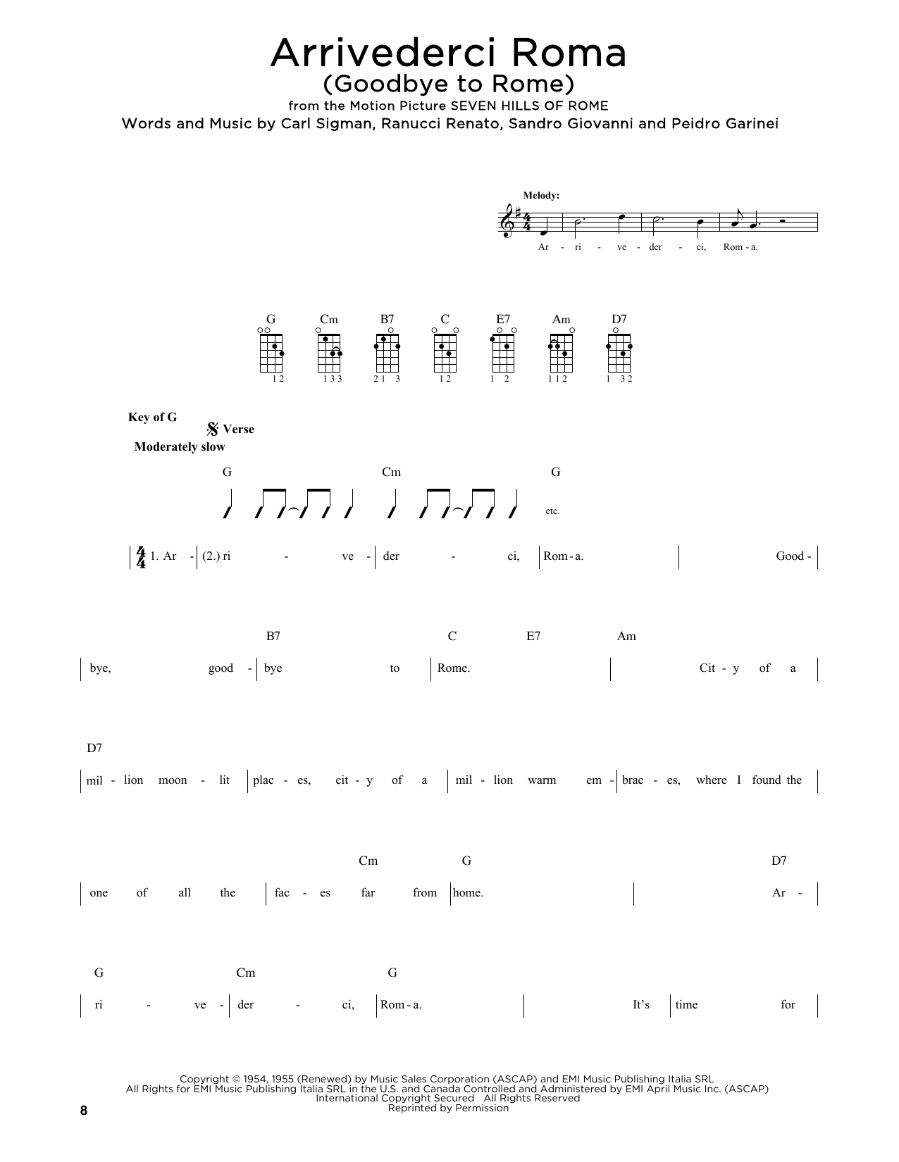 Download Mario Lanza Arrivederci Roma (Goodbye To Rome) (arr. Fred Sokolow) Sheet Music and learn how to play Mandolin PDF digital score in minutes