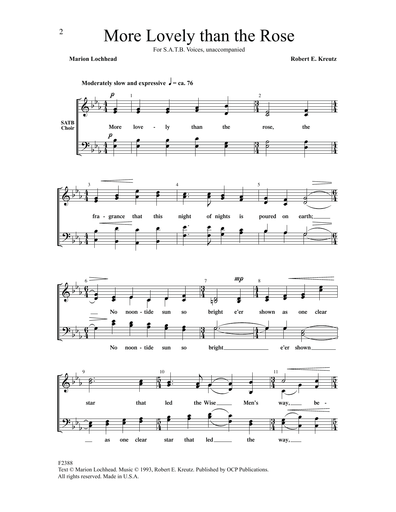 Download Marion Lochhead More Lovely than the Rose Sheet Music and learn how to play SATB Choir PDF digital score in minutes