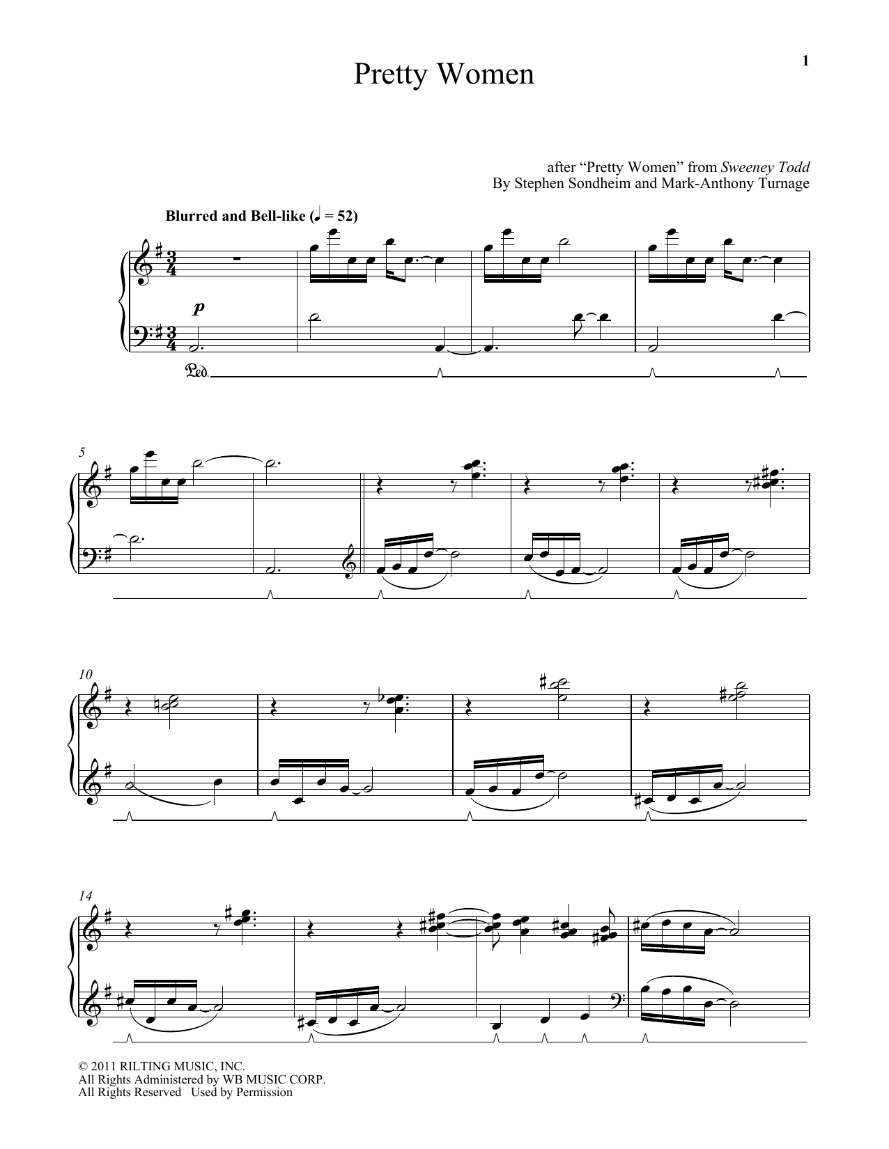 Download Mark-Anthony Turnage Pretty Women Sheet Music and learn how to play Piano PDF digital score in minutes