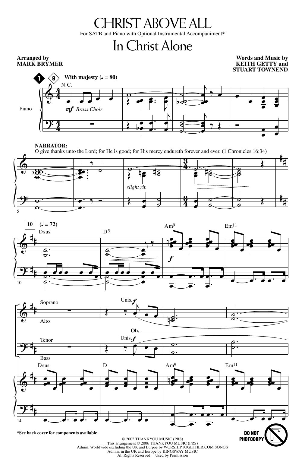 Download Mark Brymer Christ Above All (A Musical for Easter) Sheet Music and learn how to play SATB Choir PDF digital score in minutes