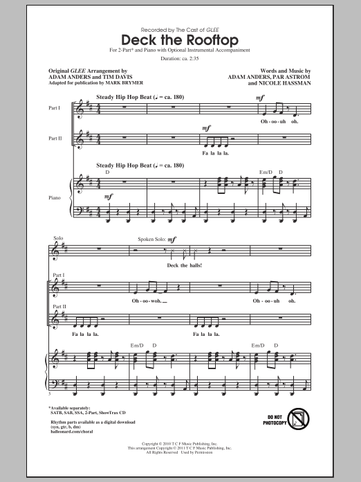 Download Mark Brymer Deck The Rooftop Sheet Music and learn how to play SSA PDF digital score in minutes