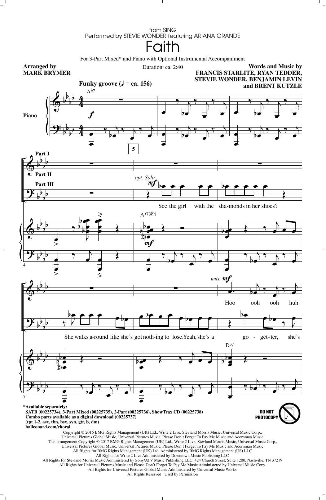 Download Mark Brymer Faith Sheet Music and learn how to play 2-Part Choir PDF digital score in minutes