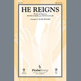 Download or print Newsboys He Reigns (arr. Mark Brymer) Sheet Music Printable PDF -page score for Religious / arranged SAB SKU: 150470.