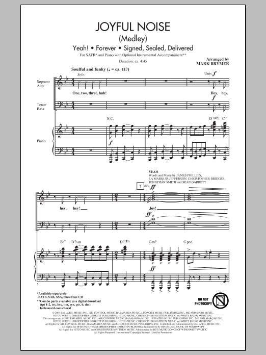 Download Mark Brymer Joyful Noise (Medley) Sheet Music and learn how to play SSA PDF digital score in minutes
