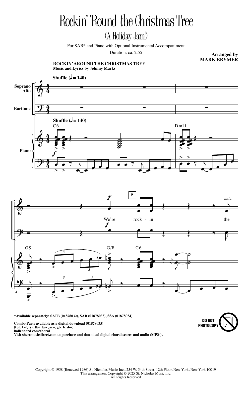 Download Traditional German Carol O Christmas Tree (arr. Mark Brymer) Sheet Music and learn how to play SSA Choir PDF digital score in minutes
