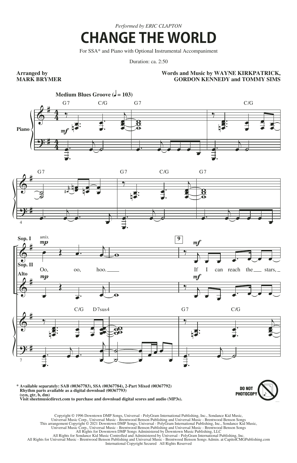 Download Mark Brymer Songs Of Hope (Choral Collection) Sheet Music and learn how to play SSA Choir PDF digital score in minutes