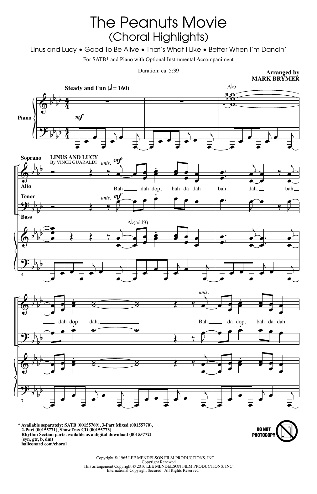 Download Mark Brymer Better When I'm Dancin' Sheet Music and learn how to play SAB PDF digital score in minutes