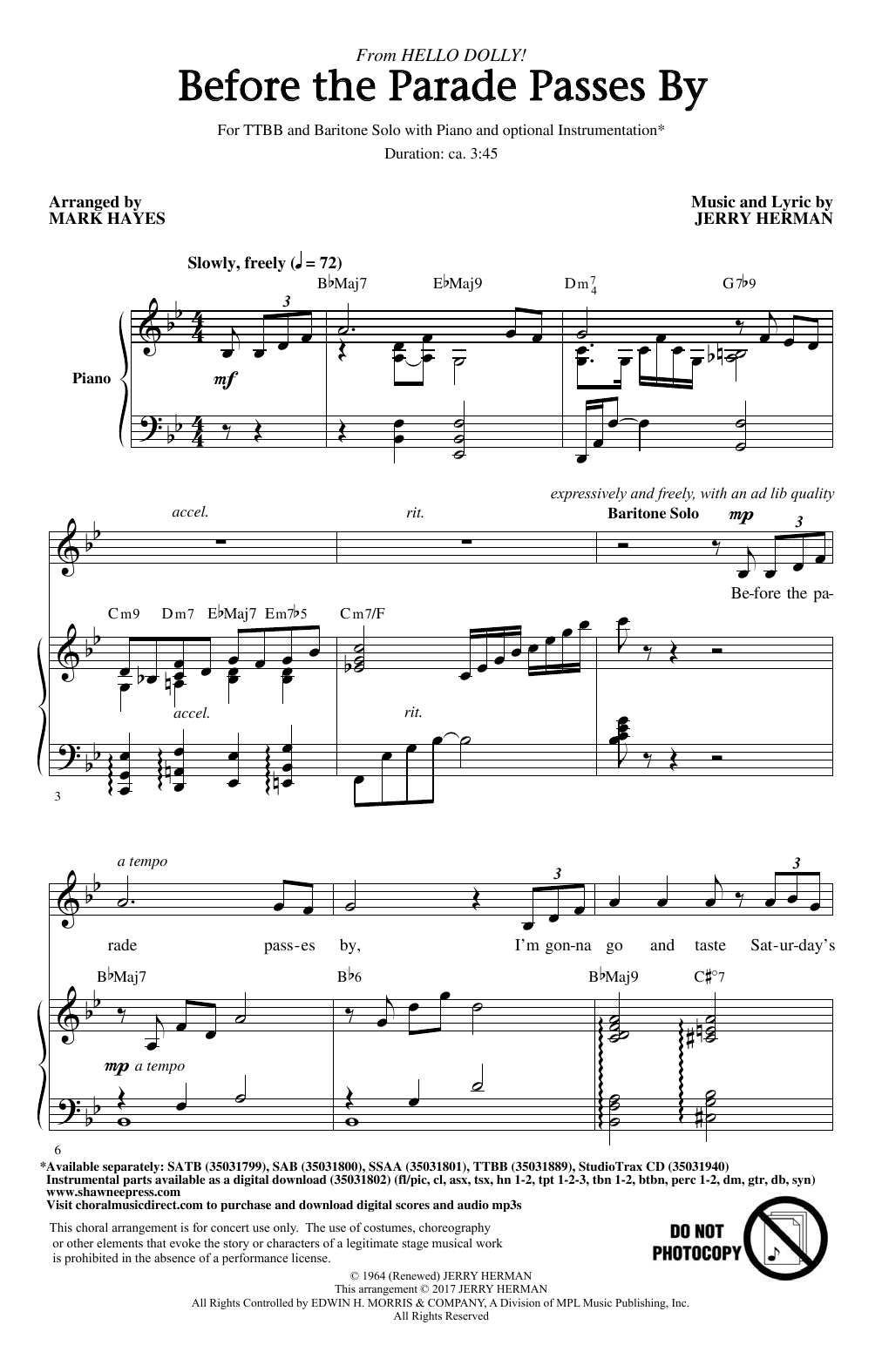 Download Mark Hayes Before The Parade Passes By Sheet Music and learn how to play TTBB PDF digital score in minutes