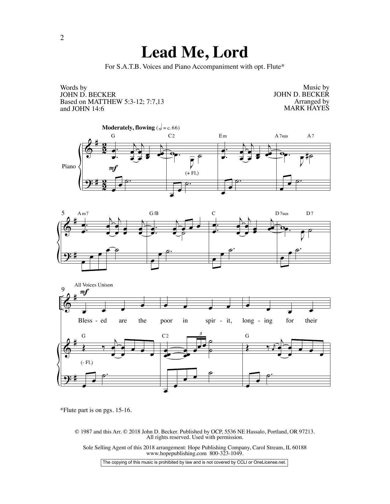 Download Mark Hayes Lead Me, Lord Sheet Music and learn how to play SATB Choir PDF digital score in minutes