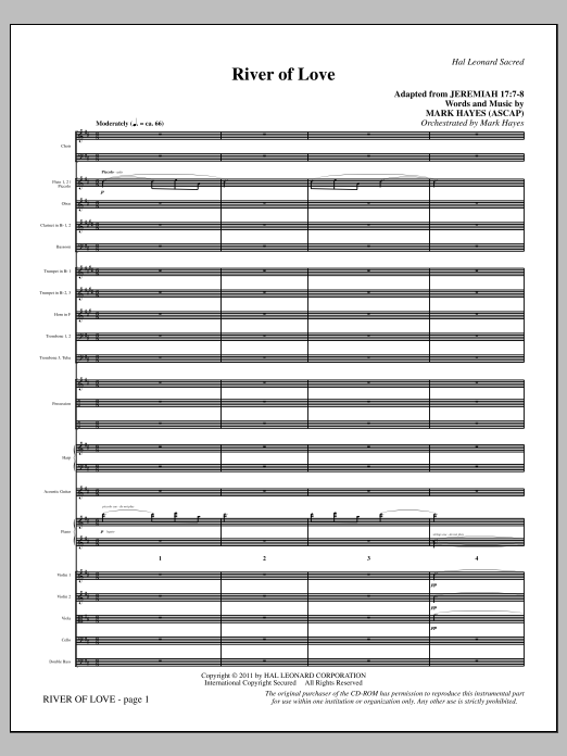 Download Mark Hayes River Of Love - Full Score Sheet Music and learn how to play Choir Instrumental Pak PDF digital score in minutes