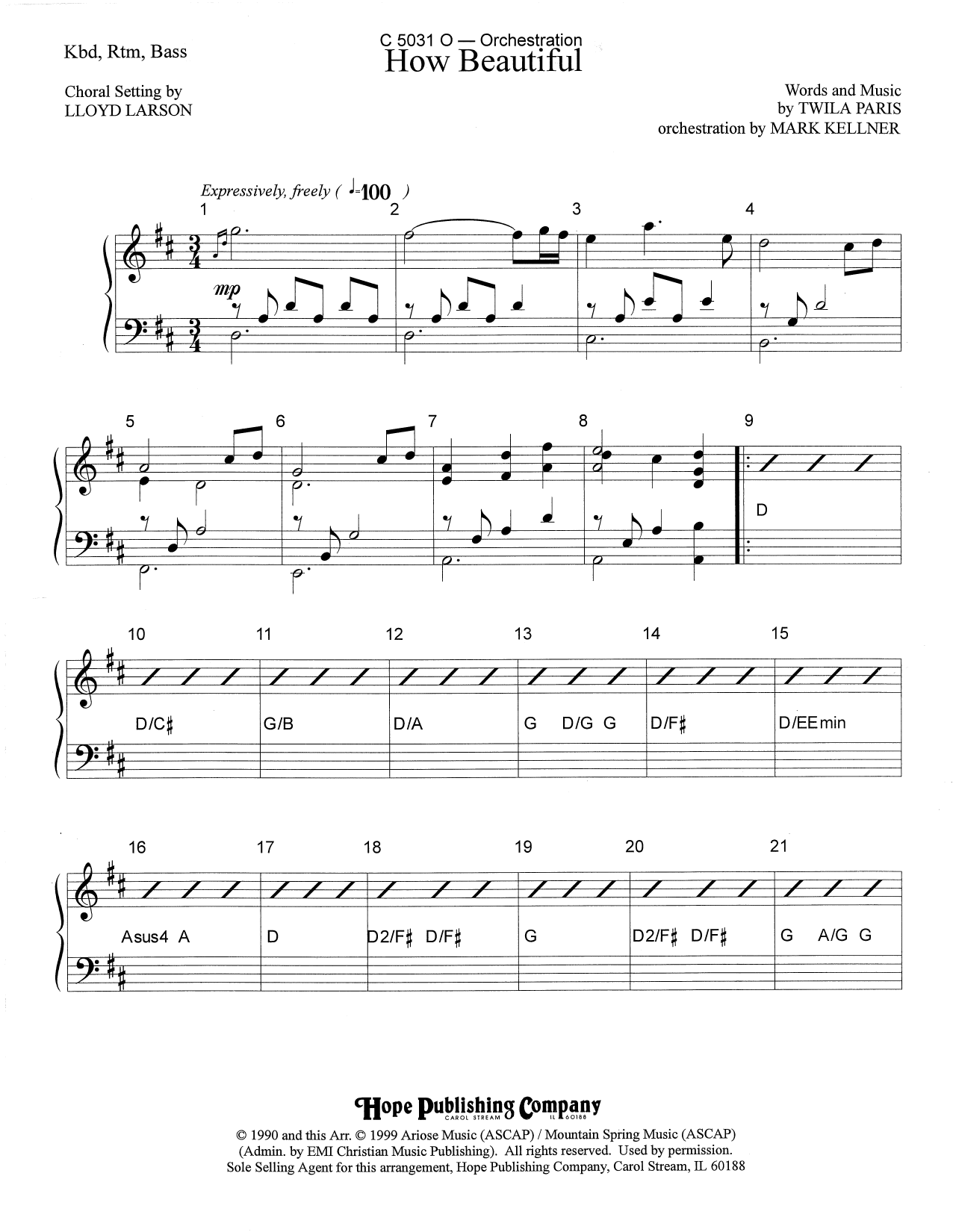 Download Mark Kellner How Beautiful - Rhythm Sheet Music and learn how to play Choir Instrumental Pak PDF digital score in minutes
