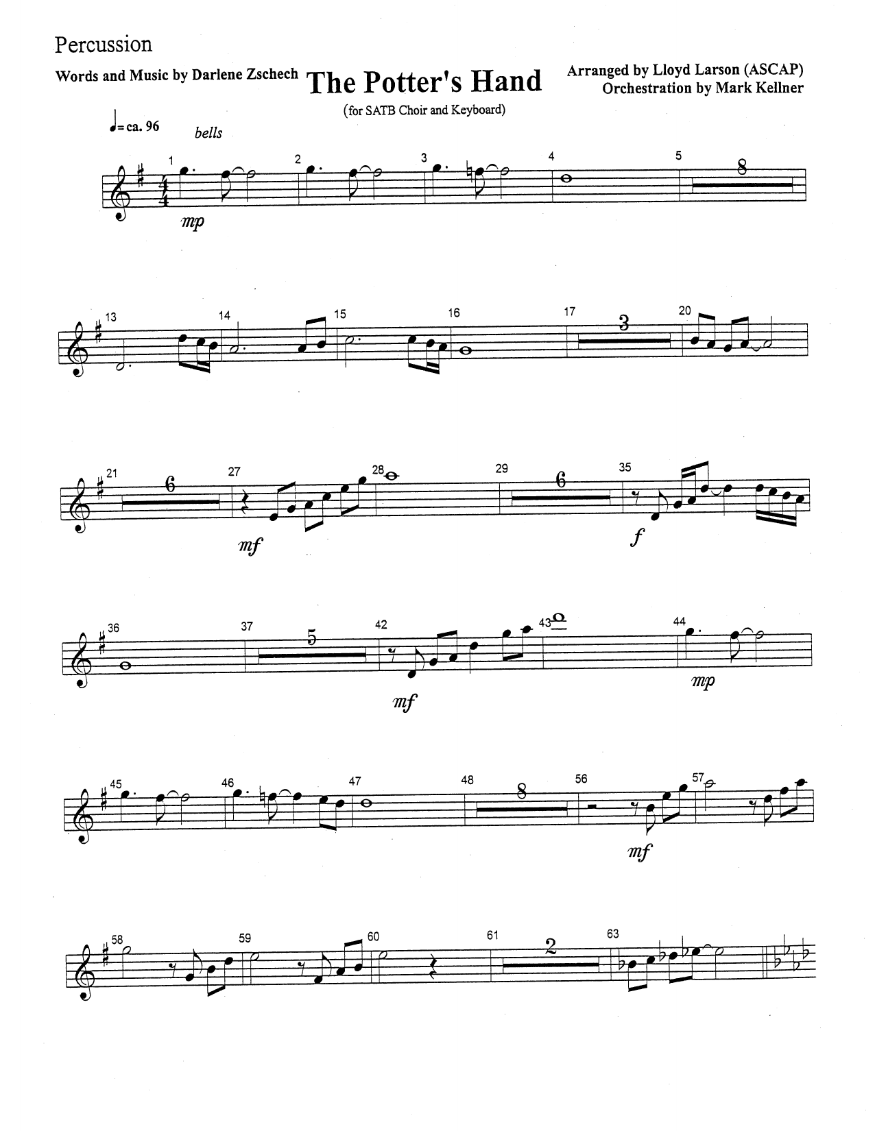 Download Mark Kellner The Potter's Hand - Percussion Sheet Music and learn how to play Choir Instrumental Pak PDF digital score in minutes