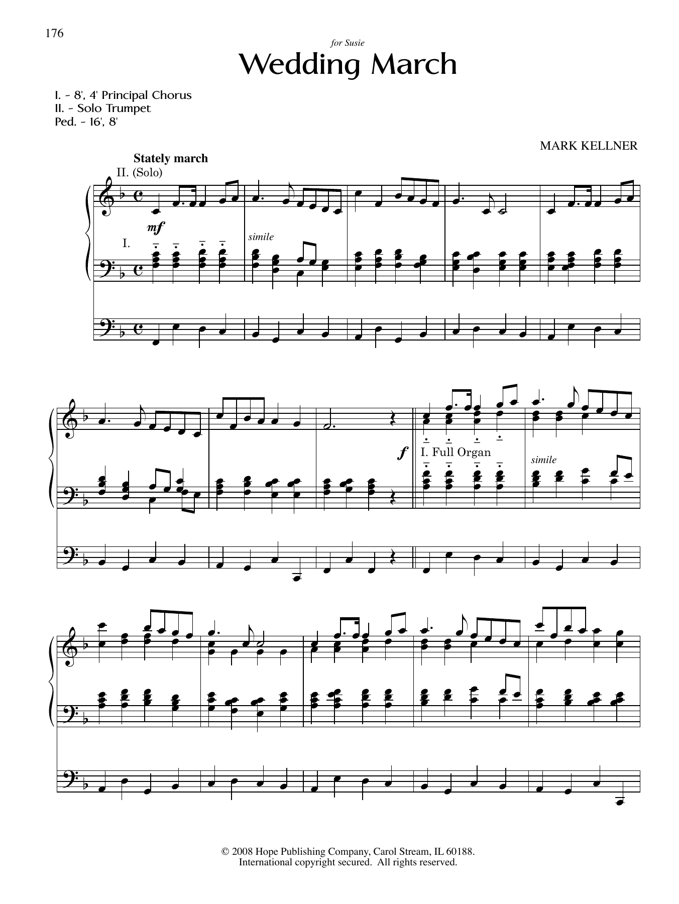 Download Mark Kellner Wedding March Sheet Music and learn how to play Organ PDF digital score in minutes