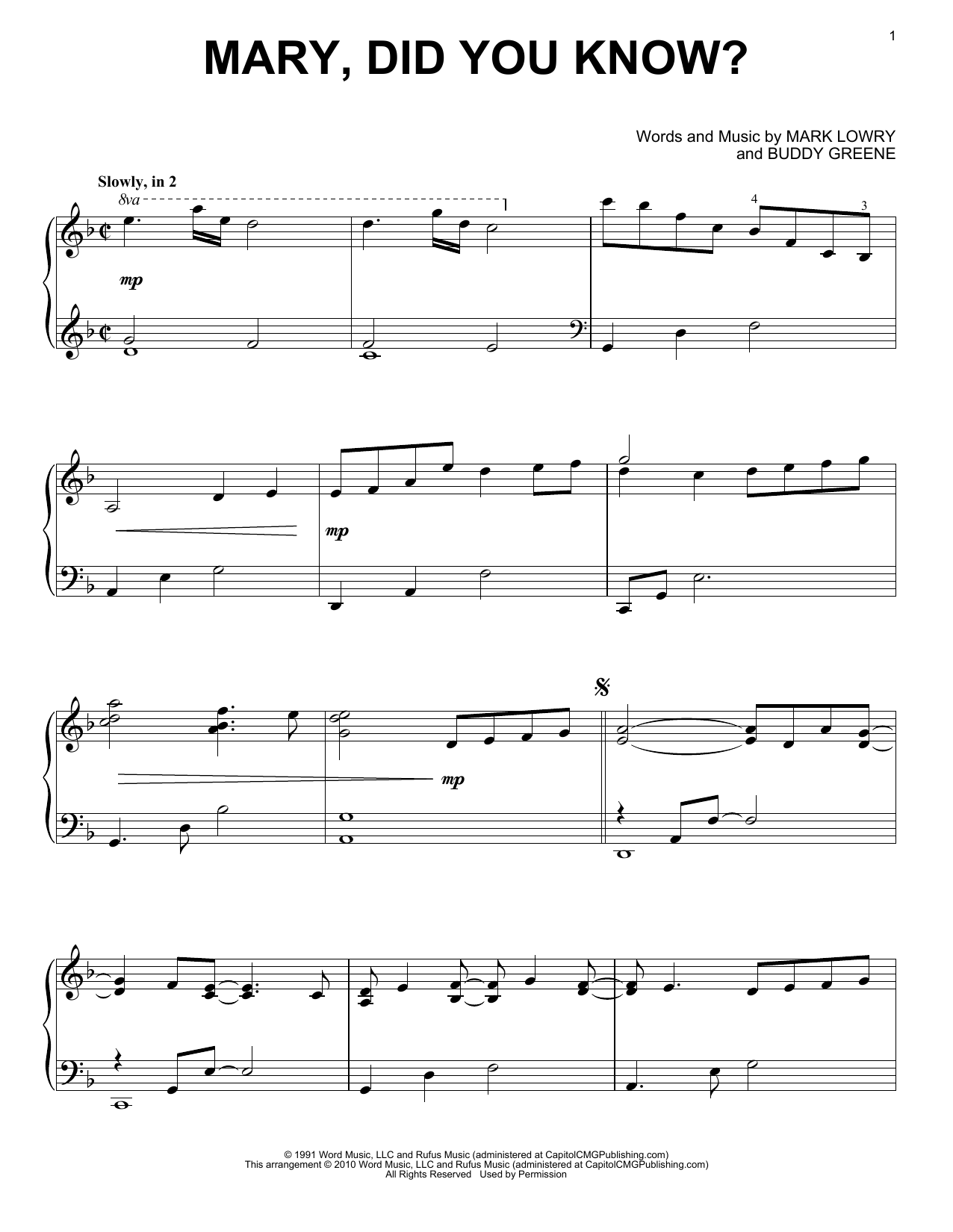 Download Mark Lowry Mary, Did You Know? Sheet Music and learn how to play Violin Duet PDF digital score in minutes
