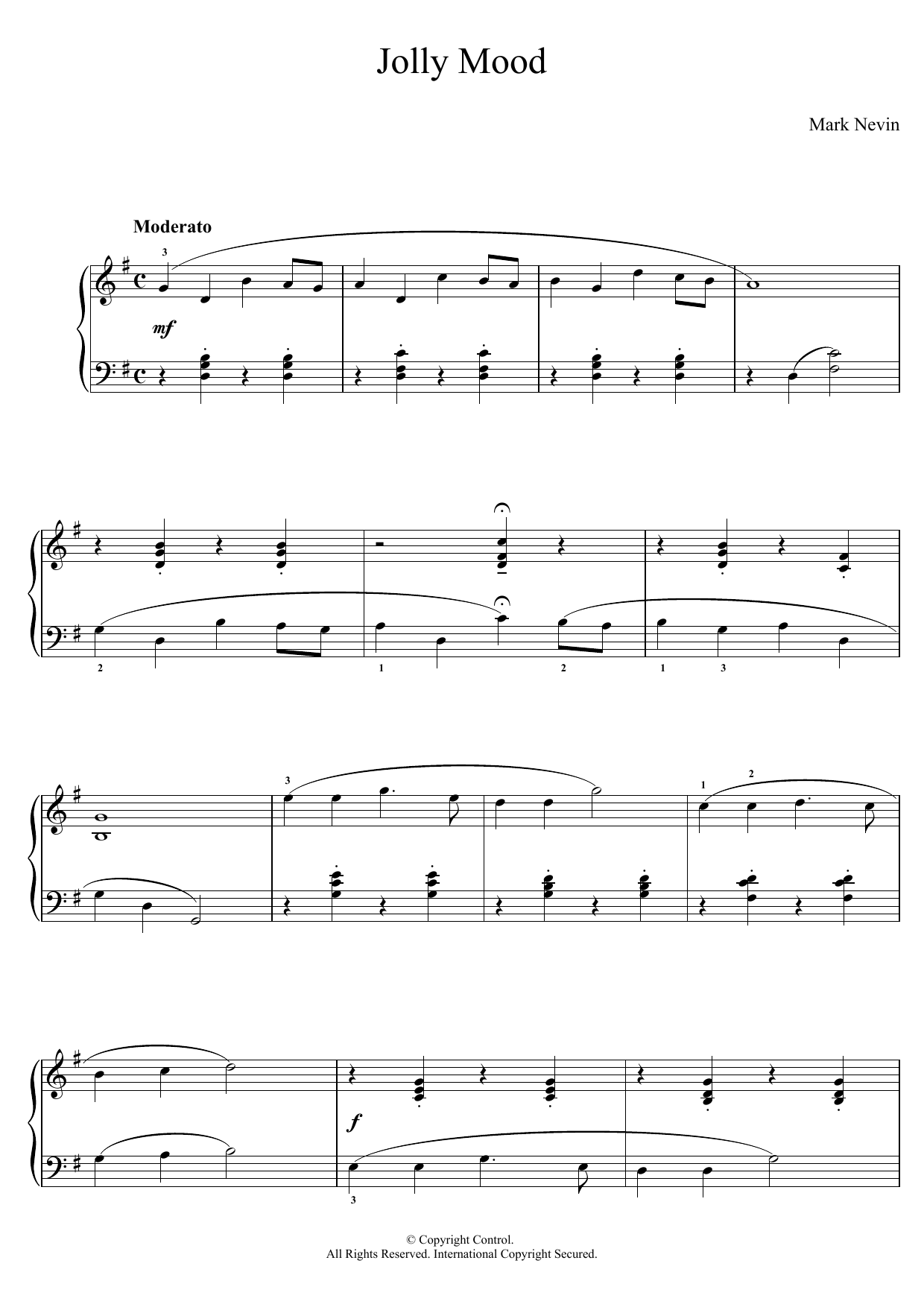 Download Mark Nevin Jolly Mood Sheet Music and learn how to play Easy Piano PDF digital score in minutes