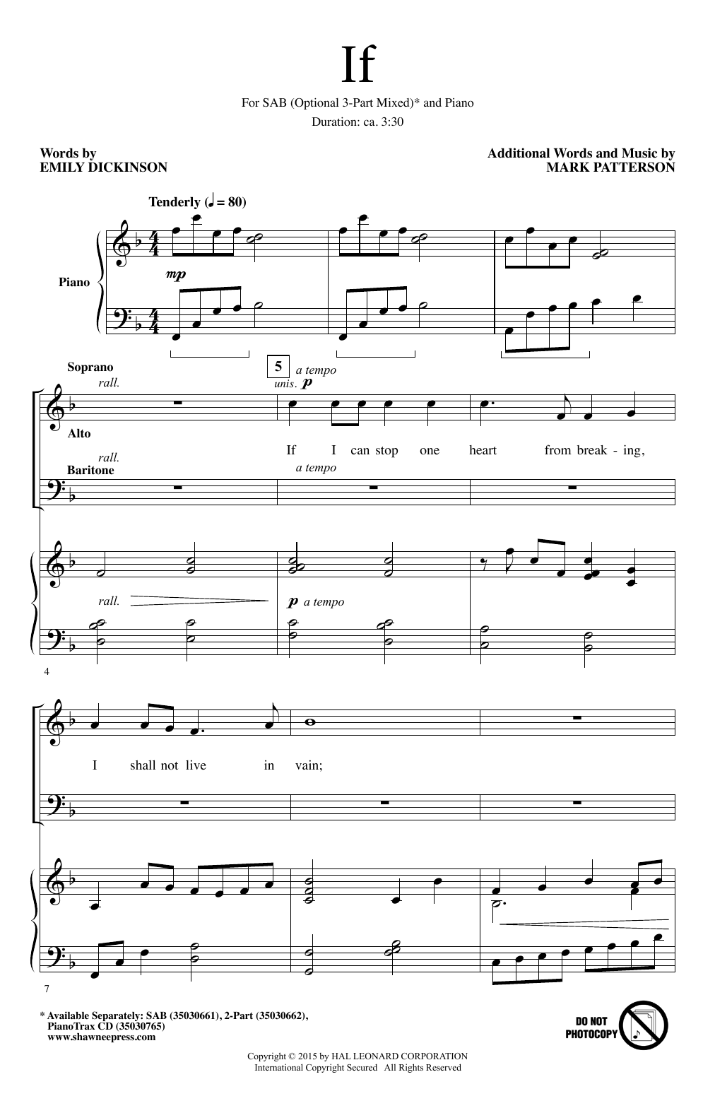 Download Mark Patterson If Sheet Music and learn how to play 2-Part Choir PDF digital score in minutes
