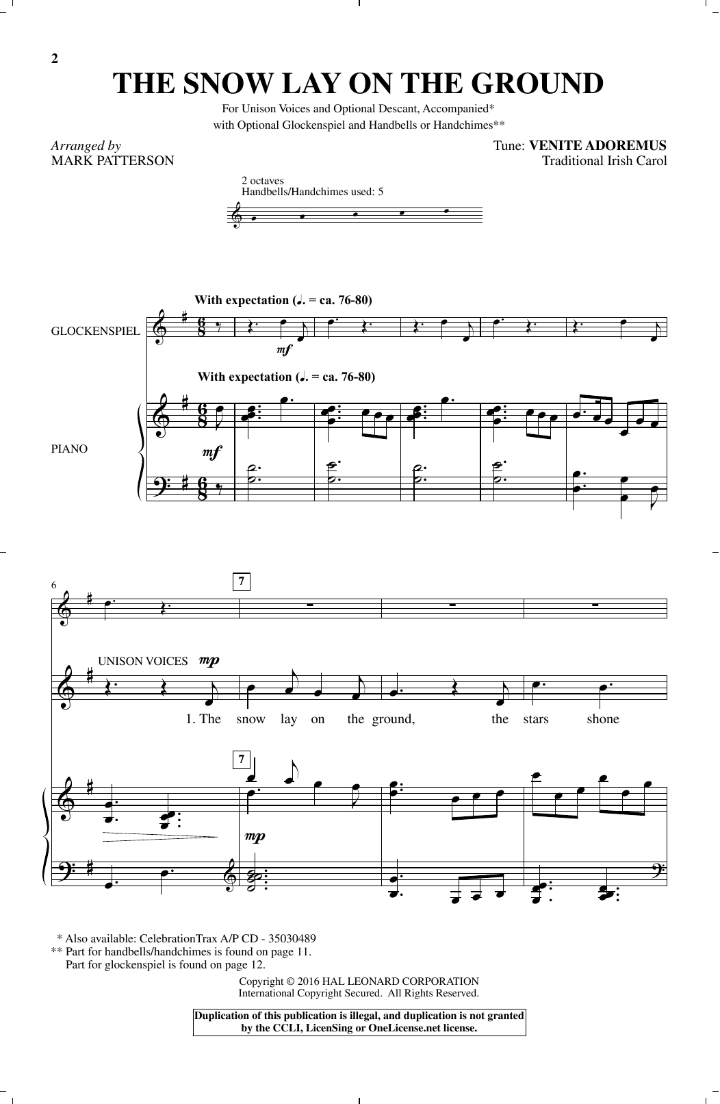 Download Mark Patterson The Snow Lay On The Ground Sheet Music and learn how to play Choral PDF digital score in minutes