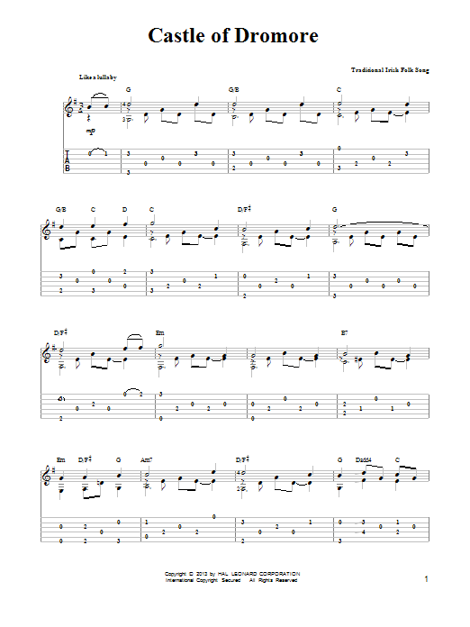 Download Mark Phillips Castle Of Dromore Sheet Music and learn how to play Easy Guitar Tab PDF digital score in minutes