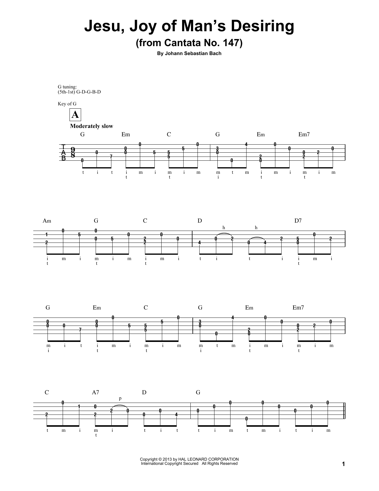 Download Mark Phillips Jesu, Joy Of Man's Desiring Sheet Music and learn how to play Banjo PDF digital score in minutes