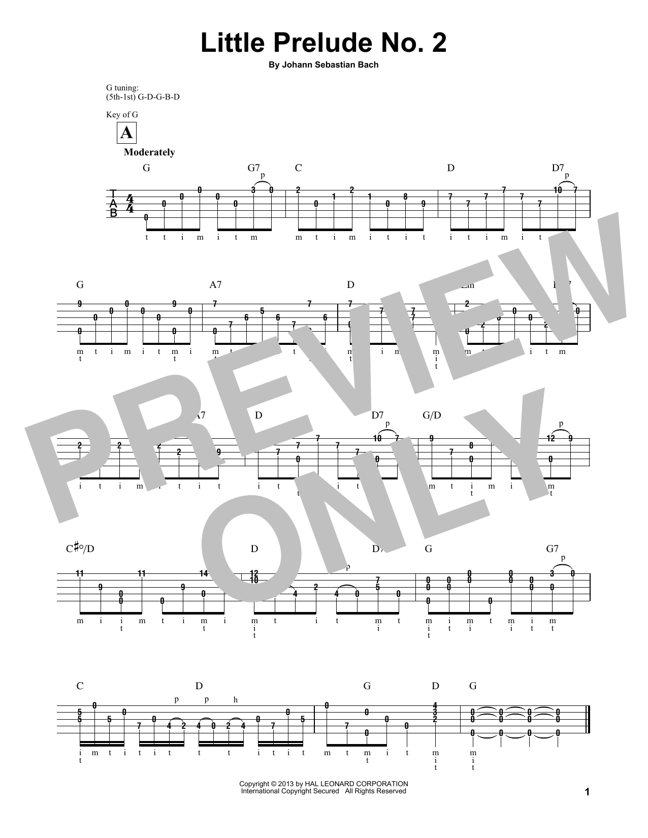 Download Mark Phillips Little Prelude No. 2 in C Major Sheet Music and learn how to play Banjo PDF digital score in minutes
