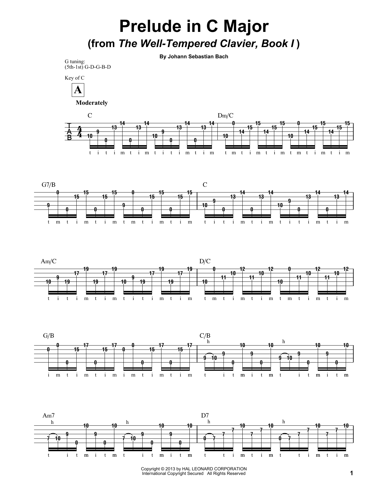 Download Mark Phillips Prelude in C Major Sheet Music and learn how to play Banjo PDF digital score in minutes