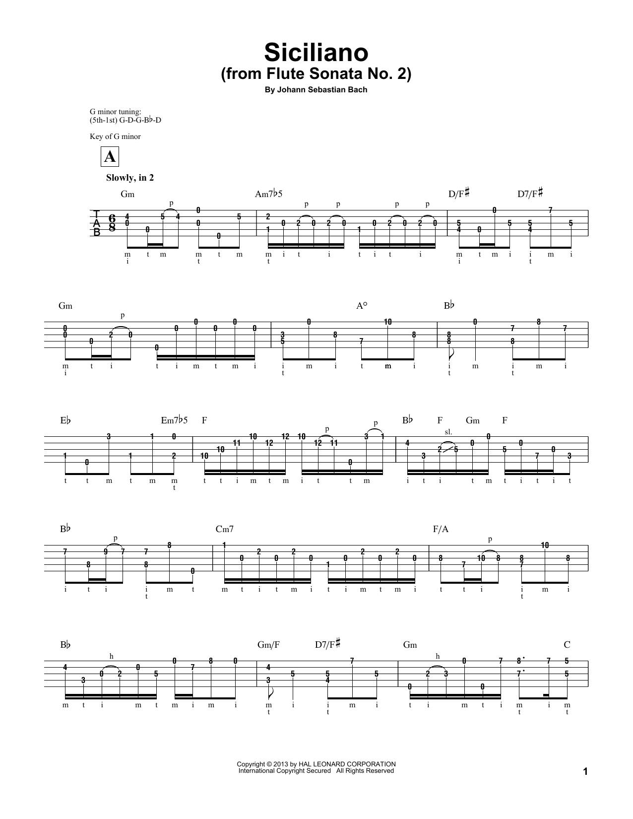 Download Mark Phillips Siciliano Sheet Music and learn how to play Banjo PDF digital score in minutes