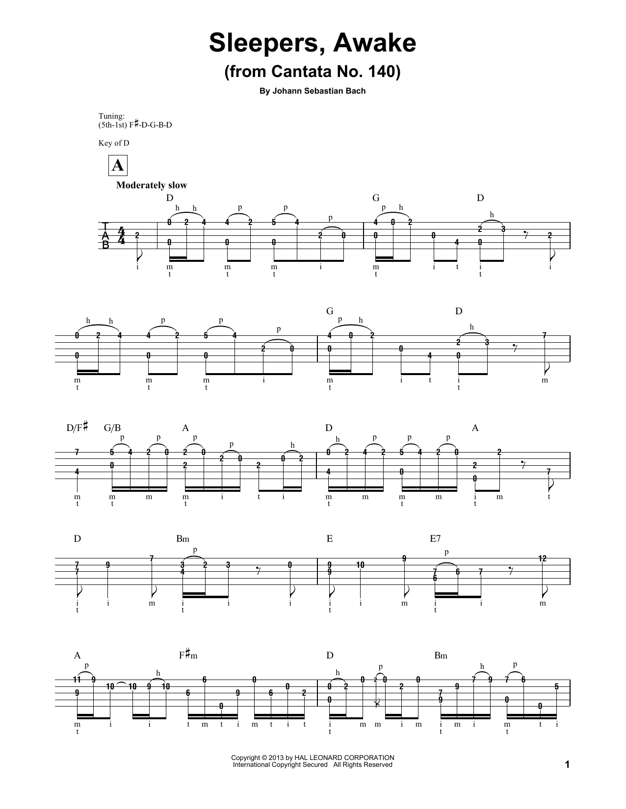 Download Mark Phillips Sleepers, Awake (Wachet Auf) Sheet Music and learn how to play Banjo PDF digital score in minutes