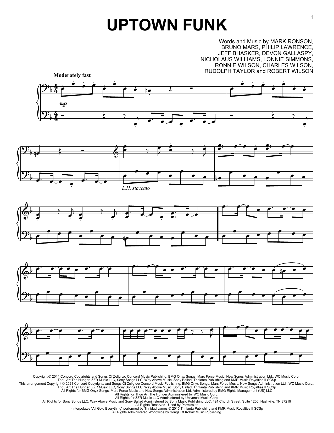 Download Mark Ronson Uptown Funk (feat. Bruno Mars) [Classical version] Sheet Music and learn how to play Piano Solo PDF digital score in minutes