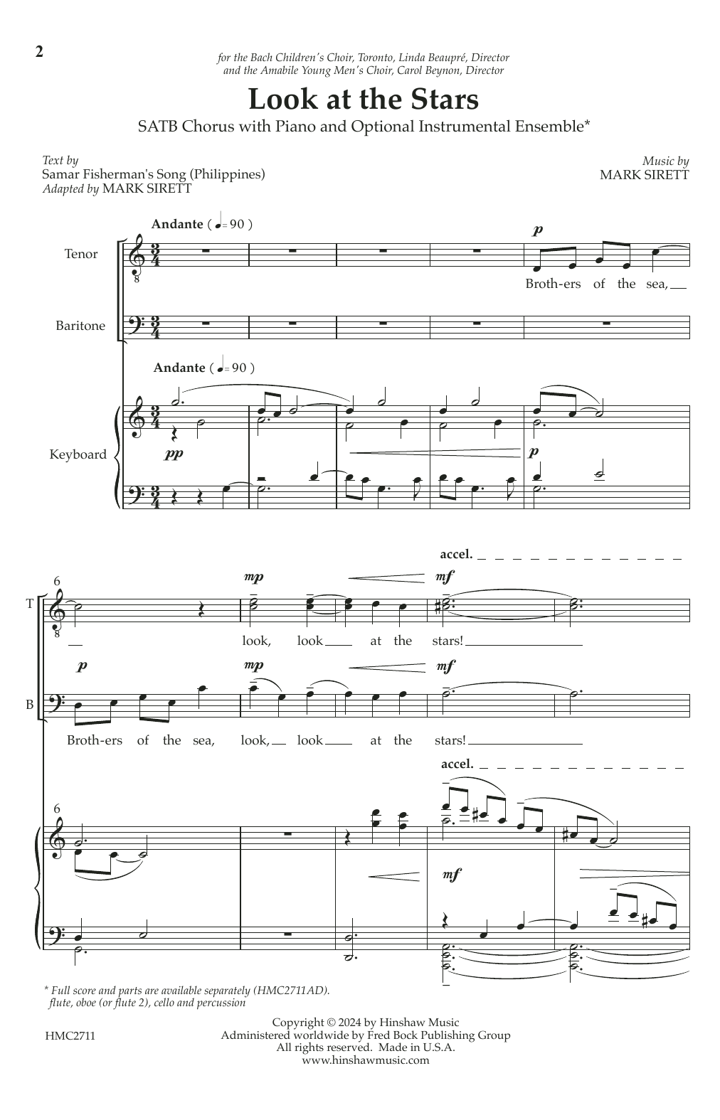 Download Mark Sirett Look At The Stars Sheet Music and learn how to play SATB Choir PDF digital score in minutes