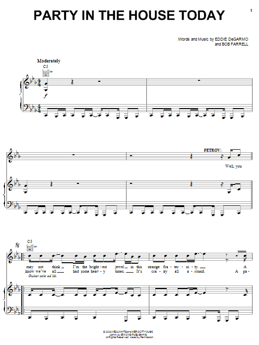 Download Mark Stuart Party In The House Today Sheet Music and learn how to play Piano, Vocal & Guitar (Right-Hand Melody) PDF digital score in minutes