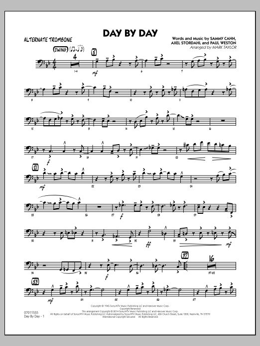 Download Mark Taylor Day by Day - Alternate Trombone Sheet Music and learn how to play Jazz Ensemble PDF digital score in minutes