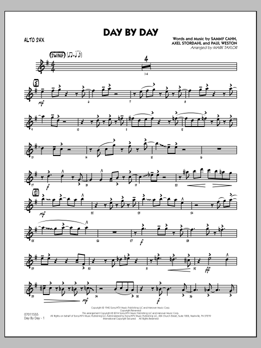 Download Mark Taylor Day by Day - Alto Sax Sheet Music and learn how to play Jazz Ensemble PDF digital score in minutes