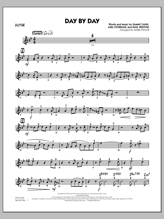 Download Mark Taylor Day by Day - Guitar Sheet Music and learn how to play Jazz Ensemble PDF digital score in minutes