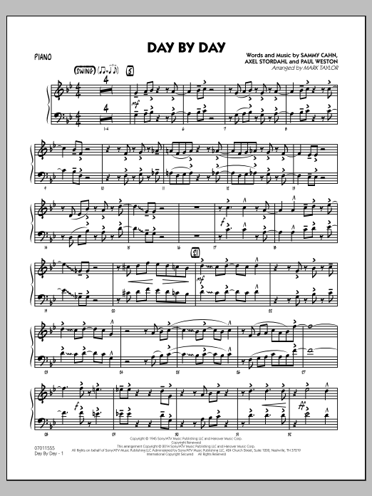 Download Mark Taylor Day by Day - Piano Sheet Music and learn how to play Jazz Ensemble PDF digital score in minutes