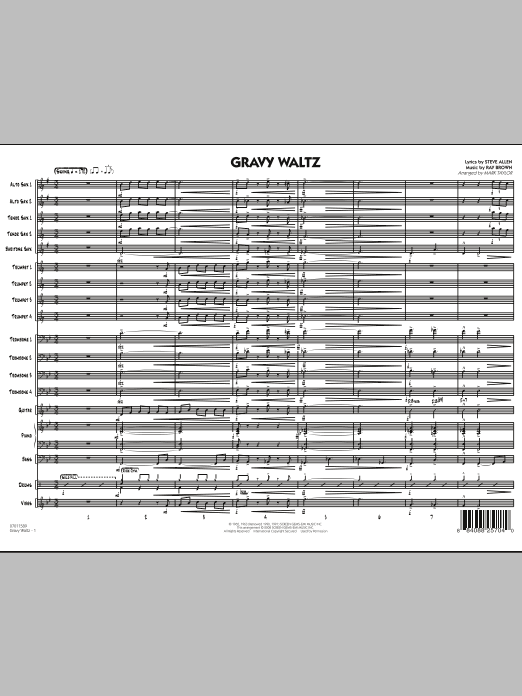Download Mark Taylor Gravy Waltz - Conductor Score (Full Score) Sheet Music and learn how to play Jazz Ensemble PDF digital score in minutes