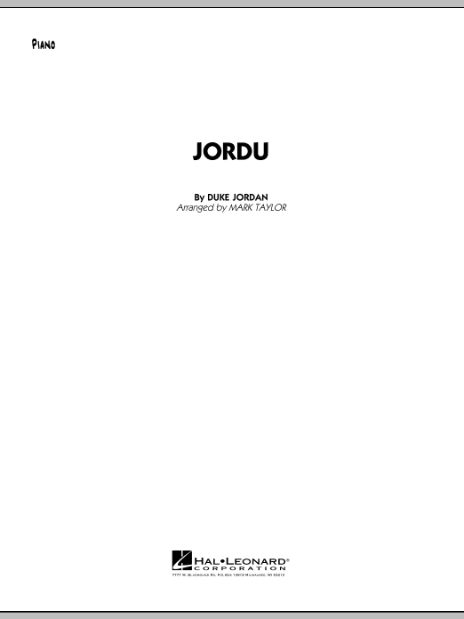 Download Mark Taylor Jordu - Piano Sheet Music and learn how to play Jazz Ensemble PDF digital score in minutes