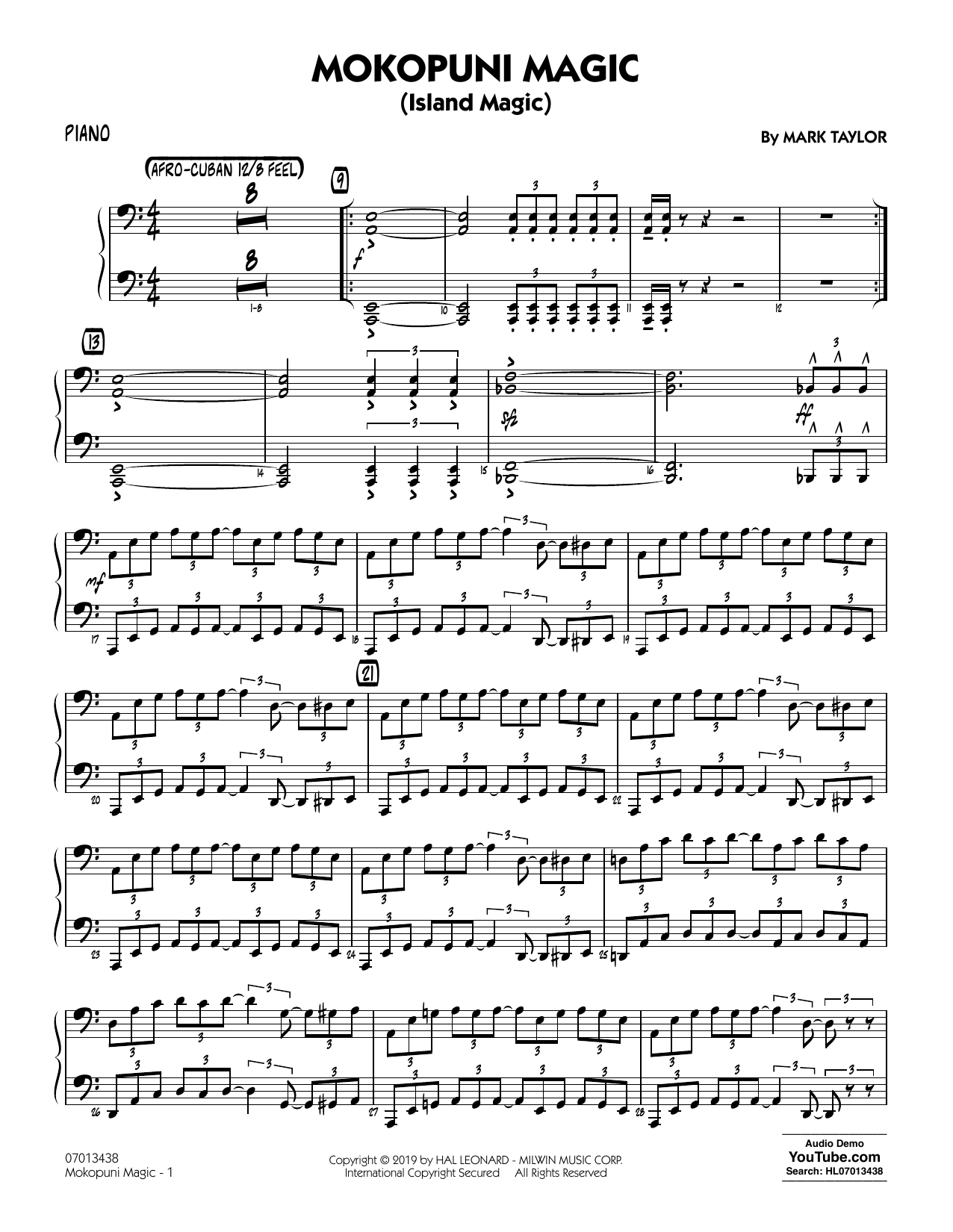 Download Mark Taylor Mokopuni Magic (Island Magic) - Piano Sheet Music and learn how to play Jazz Ensemble PDF digital score in minutes