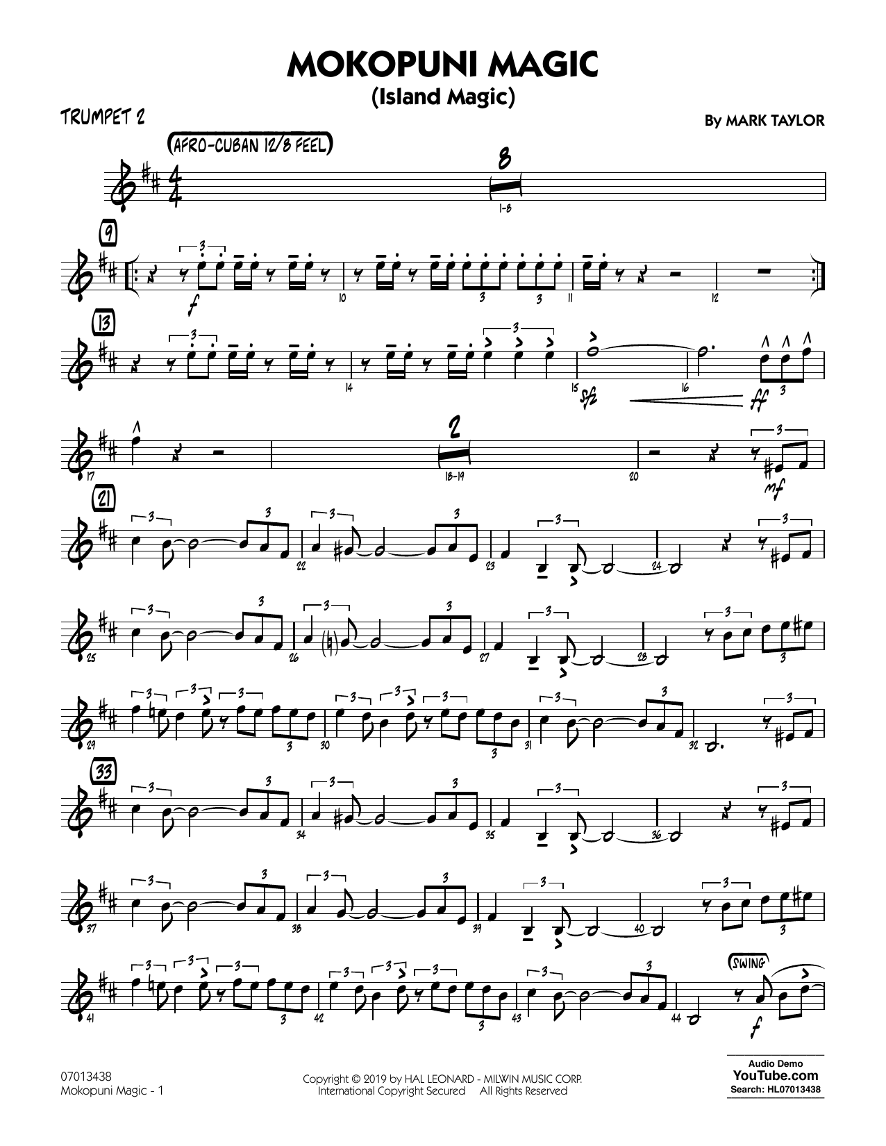 Download Mark Taylor Mokopuni Magic (Island Magic) - Trumpet 2 Sheet Music and learn how to play Jazz Ensemble PDF digital score in minutes